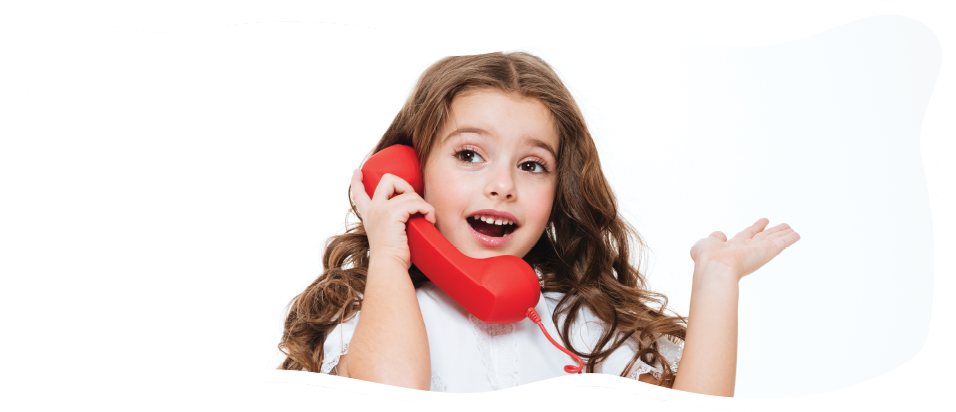 girl on a red telephone